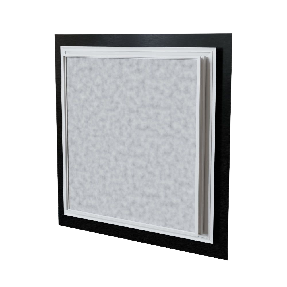 Baillindustrie - Grille de reprise + porte filtre Confort White - Photo produit arriere COL600X600 BLACK